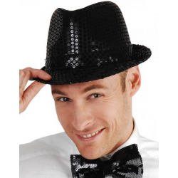 Mey İthalat® Disko Star Siyah Payetli Fötr Şapka Yetişkin Boy