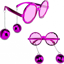 Mey İthalat® Disko Toplu Küpeli Parti Gözlüğü Pembe Renk