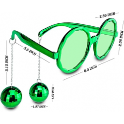 Mey İthalat® Disko Toplu Küpeli Parti Gözlüğü Yeşil Renk