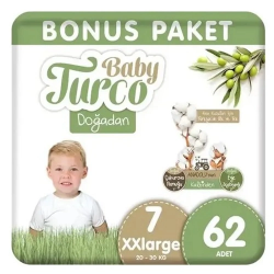 Mey İthalat® Doğadan Bebek Bezi Bonus Paket No:7 62 Adet