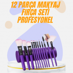 Mey İthalat® Doğal Görünüm Sağlayan Yumuşak Kıllı 12 Parça Makyaj Fırça Seti Günlük ve Profesyonel Kullanıma Uygun
