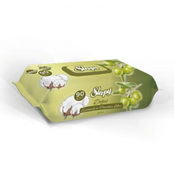 Mey İthalat®   Doğal Zeytinyağlı Islak Havlu Mendil 90 Adet