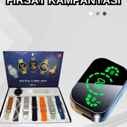 Mey İthalat® Dokunmatik Akıllı Saat Yeni Nesil Kulaklık Kampanyası Bluetooth Bağlantılı ANC Özelliği