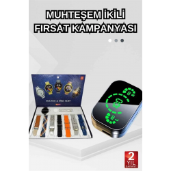 Mey İthalat® Dokunmatik Akıllı Saat Yeni Nesil Kulaklık Kampanyası Bluetooth Bağlantılı ANC Özelliği