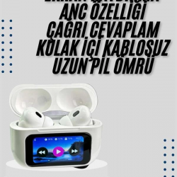 Mey İthalat® Dokunmatik Ekranlı Air Pro 2 ANC Kulaklık Kablosuz Çok Fonksiyonlu
