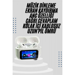 Mey İthalat® Dokunmatik Ekranlı Air Pro 2 ANC Kulaklık Kablosuz Çok Fonksiyonlu