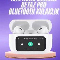 Mey İthalat® Dokunmatik Ekranlı ANC/ENC Yeni Nesil Pro Bluetooth Kulaklık Dokunmatik Ekran
