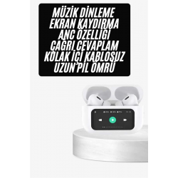 Mey İthalat® Dokunmatik Ekranlı ANC/ENC Yeni Nesil Pro Bluetooth Kulaklık Dokunmatik Ekran