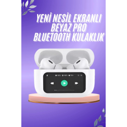 Mey İthalat® Dokunmatik Ekranlı ANC/ENC Yeni Nesil Pro Bluetooth Kulaklık Dokunmatik Ekran