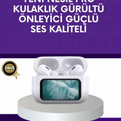 Mey İthalat® Dokunmatik Ekranlı Bluetooth Kulaklık ANC Gürültü Önleme Suya Dayanıklı