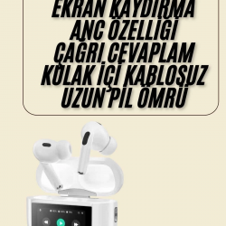 Mey İthalat® Dokunmatik Ekranlı Bluetooth Kulaklık TWS İOS Android Tüm Telefonlara Uyumlu Kulaklık