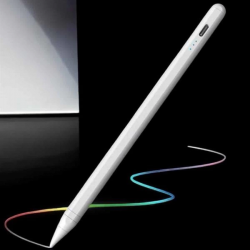 Mey İthalat® Dokunmatik Kalem Beyaz Şarjlı Yedek Uçlu Android ve İOS Uyumlu
