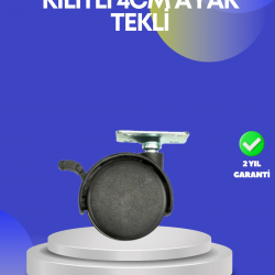 Mey İthalat® Dolap ve Raflar İçin 4 cm Kilitli Tekerlek Tekli