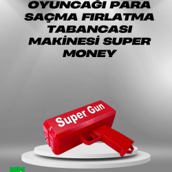 Mey İthalat® Dolar Boyutunda Kâğıt Atışı Yapan Pil ile Çalışan Oyuncak Tabanca