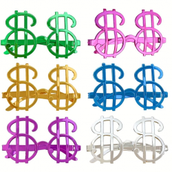 Mey İthalat® Dolar Şekilli Metalize Parti Gözlüğü 6 Adet