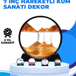 Mey İthalat® Döndürülebilir Dinamik Kum Tablosu – Stres Giderici, Yüksek Kaliteli Cam ve Doğal Kum ile Sanatsal Masa Dekoru