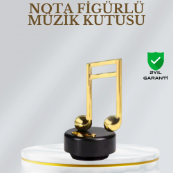 Mey İthalat® Dönen Nota Figürlü Müzik Box Işıltılı Dekoratif Tasarım