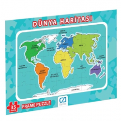 Mey İthalat® Dünya Haritası Frame Puzzle 35 Parça