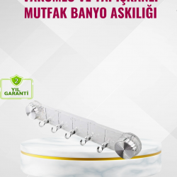 Mey İthalat® Duvar Tipi Vakumlu Askılık Şeffaf Orta Tasarımlı