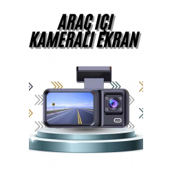 Mey İthalat® DVR Araç İçi Kamera Ön ve İç Kamera 2 İnç Ekranlı Çift Kamera