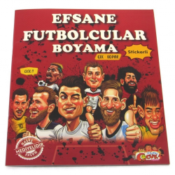 Mey İthalat® Efsane Futbolcular Çıkartmalı Maskeli Boyama Kitabı