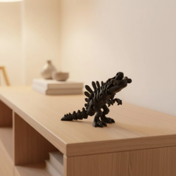 Mey İthalat® Eklemli Hareketli Dinazor Figürü Siyah – Dekoratif Masa Üstü Oyuncak