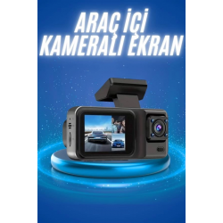 Mey İthalat® Ekranlı Sürüş Kaydedici DVR Ön ve Arka Kameralı Full HD Çözünürlüklü