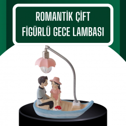 Mey İthalat® El Ele Tutuşan Çift Figürlü Dekoratif Gece Lambası Romantik Tasarım