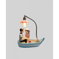 Mey İthalat® El Ele Tutuşan Çift Figürlü Dekoratif Gece Lambası Romantik Tasarım