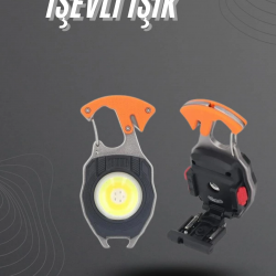 Mey İthalat® El Feneri LED Anahtarlık Çok Fonksiyonlu Mini Çakmak Özellikli