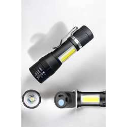Mey İthalat® El Feneri Led USB Şarjlı Zoom Mini Led Işık Acil Durum Feneri