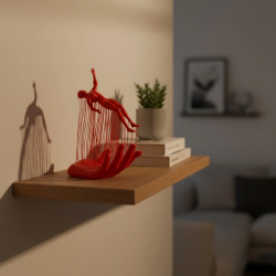 Mey İthalat® El Formlu İnsan Figürü Kırmızı Modern Dekoratif Biblo Soyut Tasarım 12x18 cm