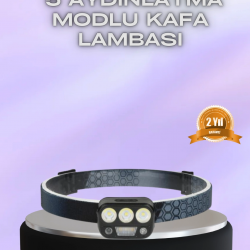 Mey İthalat® El Hareket Sensörlü LED Kafa Feneri 5 Mod Ayarlanabilir