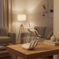 Mey İthalat® El İnsan Figürü Beyaz Modern Soyut Tasarım Salon ve Ofis Dekorasyonu