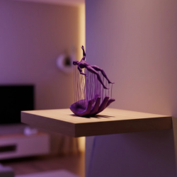 Mey İthalat® El İnsan Figürü Mor Modern Sanatsal Biblo Soyut Tasarım Salon ve Ofis Dekoru