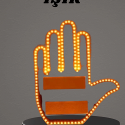 Mey İthalat® El Orta Parmak Led Kumandalı Araç İçi Reflektör Arka Cam El Simgesi