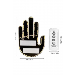 Mey İthalat® El Orta Parmak Led Kumandalı Araç İçi Reflektör Arka Cam El Simgesi