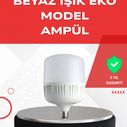 Mey İthalat® Elektrik Kesintileri İçin Şarjlı LED Ampul 30W E27 Beyaz Işık