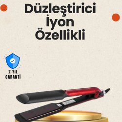 Mey İthalat® Elektriklenmeyi Azaltan İyonlu Saç Düzleştirici – Titanyum Plaka ve Şık Tasarım