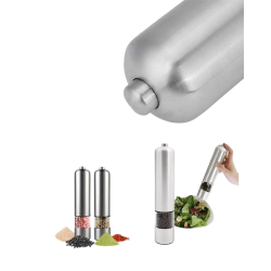 Mey İthalat® Elektrikli Baharat Öğütücü Pilli Paslanmaz Çelik Otomatik Tuz Karabiber Değirmeni