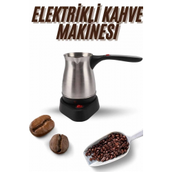 Mey İthalat® Elektrikli Cezve 800 Watt Paslanmaz Çelik Türk Kahve Makinesi Saplı