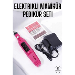 Mey İthalat® Elektrikli Manikür Pedikür Törpü Seti Protez Tırnak Nasır Temizleyici