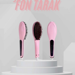 Mey İthalat® Elektrikli Saç Düzleştirici Tarak Saç Düzleştirici Fırça Sıkı Dişli Pembe