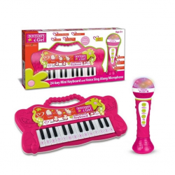 Mey İthalat® Elektronik 24 Tuşlu Mikrofonlu Org Seti Pembe