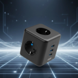 Mey İthalat® Elektronik Cihazlar İçin Akım Korumalı 3 Prizli USB’li Küp Priz