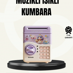 Mey İthalat® Elektronik Şifreli ATM Görünümlü Çocuk Kumbarası Mor