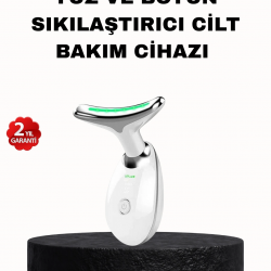 Mey İthalat® EMS Mikro Akım Yüz ve Boyun Sıkılaştırıcı Cihaz 7000 VPM Titreşim Isı Terapili
