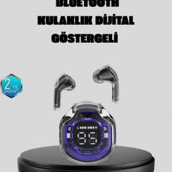 Mey İthalat® ENC Mikrofonlu Kablosuz Kulaklık Dokunmatik Kontrol ve LED Ekran Şarj Kutulu