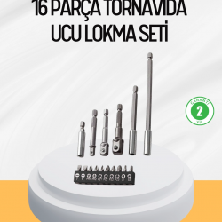 Mey İthalat® Ergonomik 16 Parça Bits Tornavida Uç ve Adaptör Seti