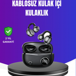 Mey İthalat® Ergonomik Klipsli Kablosuz Kulaklık – 30 Saat Pil ve Dokunmatik Kontrol Özelliği